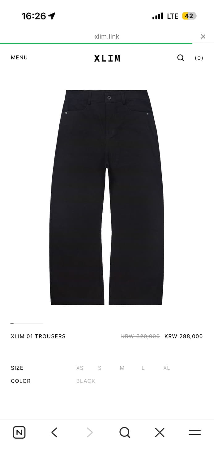 Xlim sequence 01 trousers black L 상품이미지1
