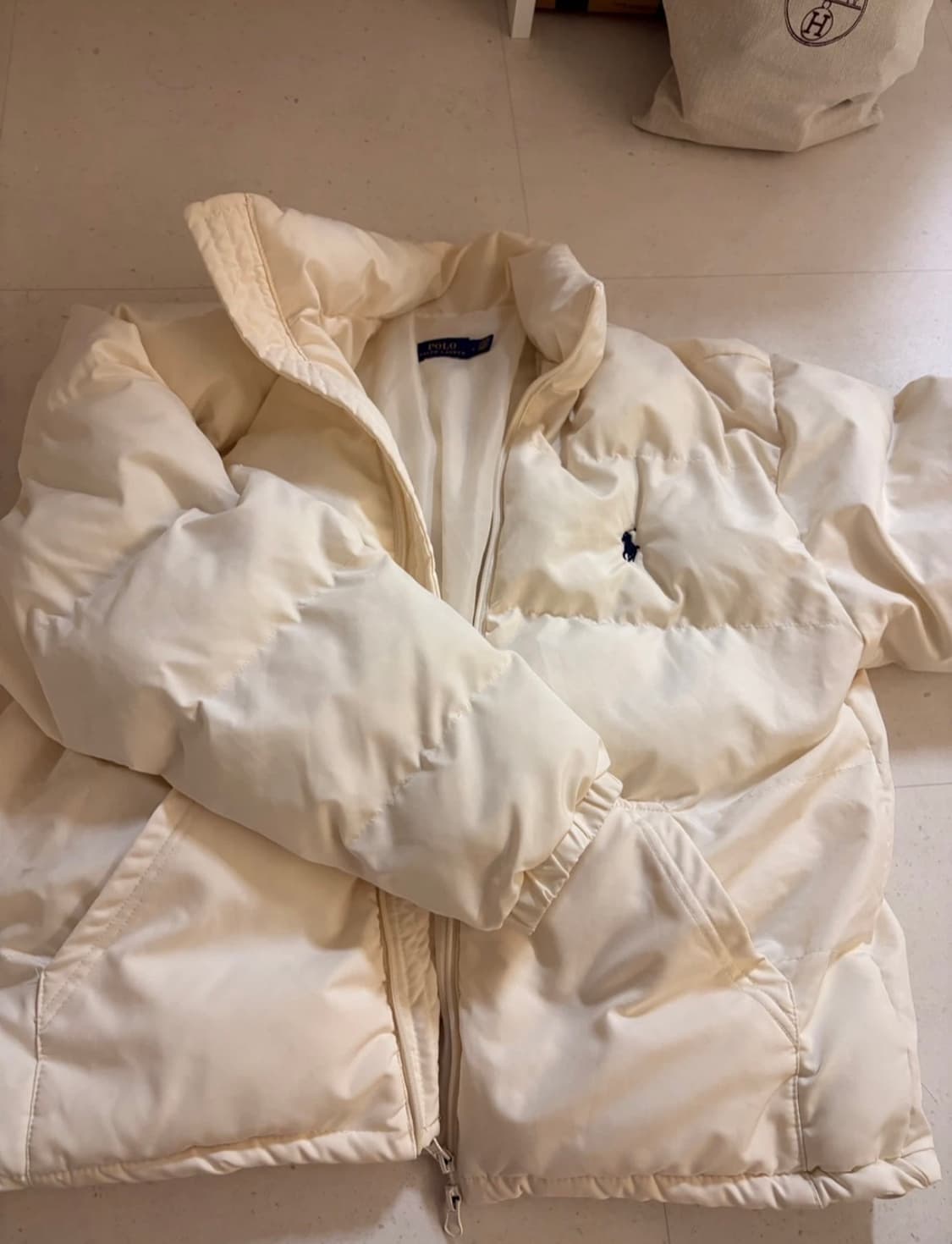 폴로 랄프로렌 아이보리 푸퍼 패딩 L 상품이미지1