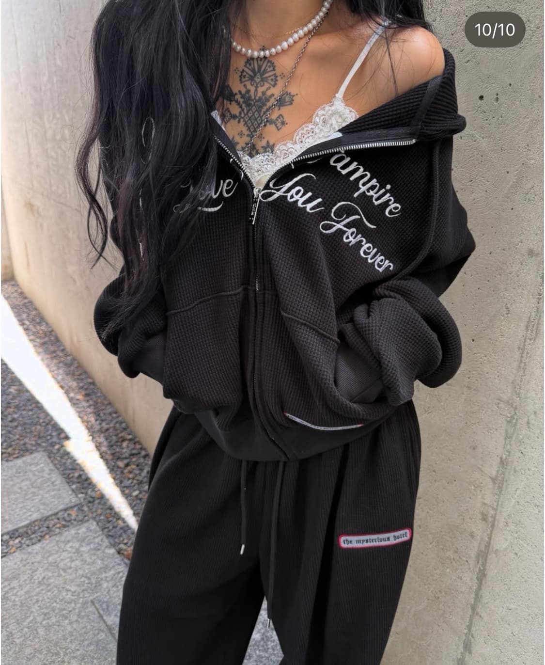 더미스테리어스호텔 와플 후드집업 상품이미지1