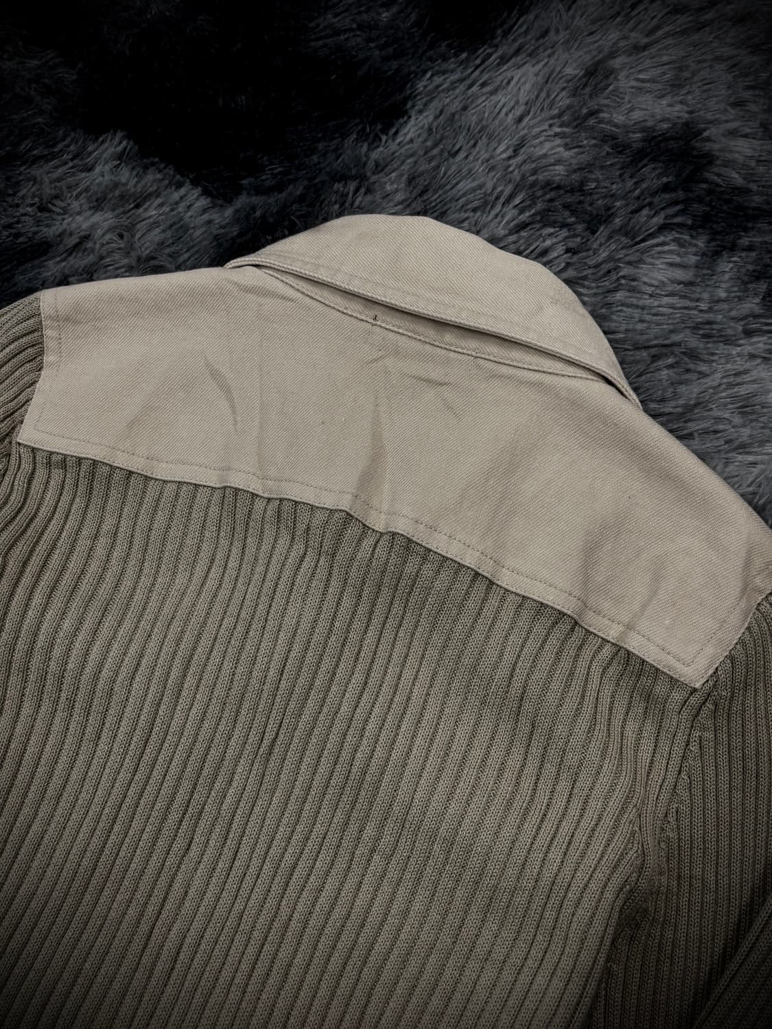 베이지 골지 포켓 드라이버스 니트카라집업 상품이미지6