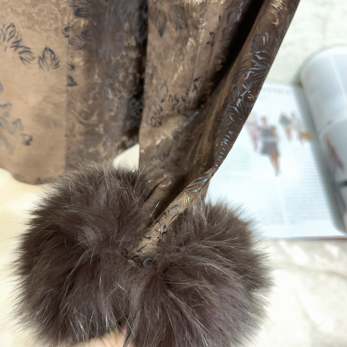 빈티지 브라운 폭스퍼 칼라 되지가죽자켓 상품이미지3