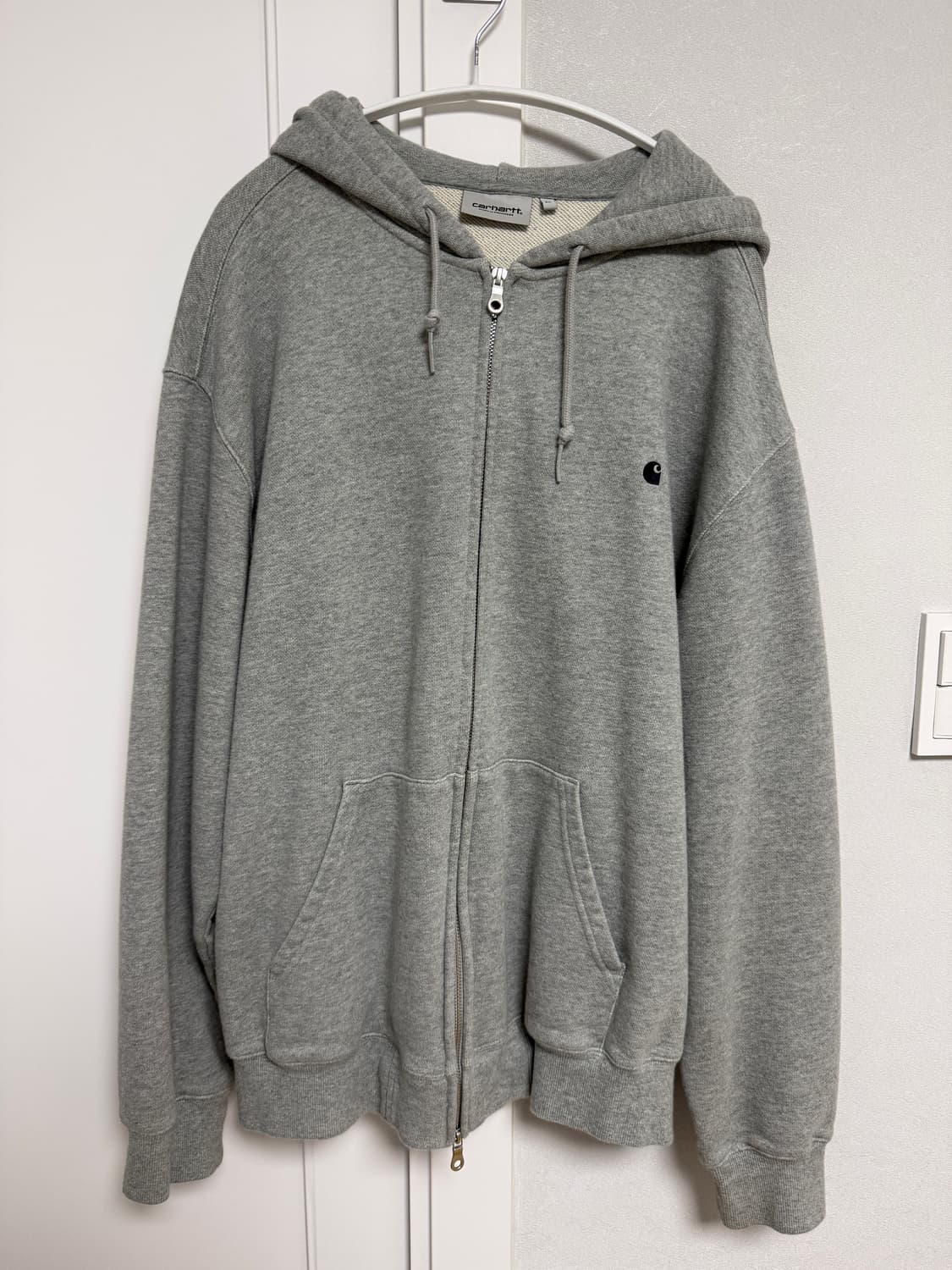 칼하트 wip 메디슨 로고 후드 그레이 xl사이즈 상품이미지1
