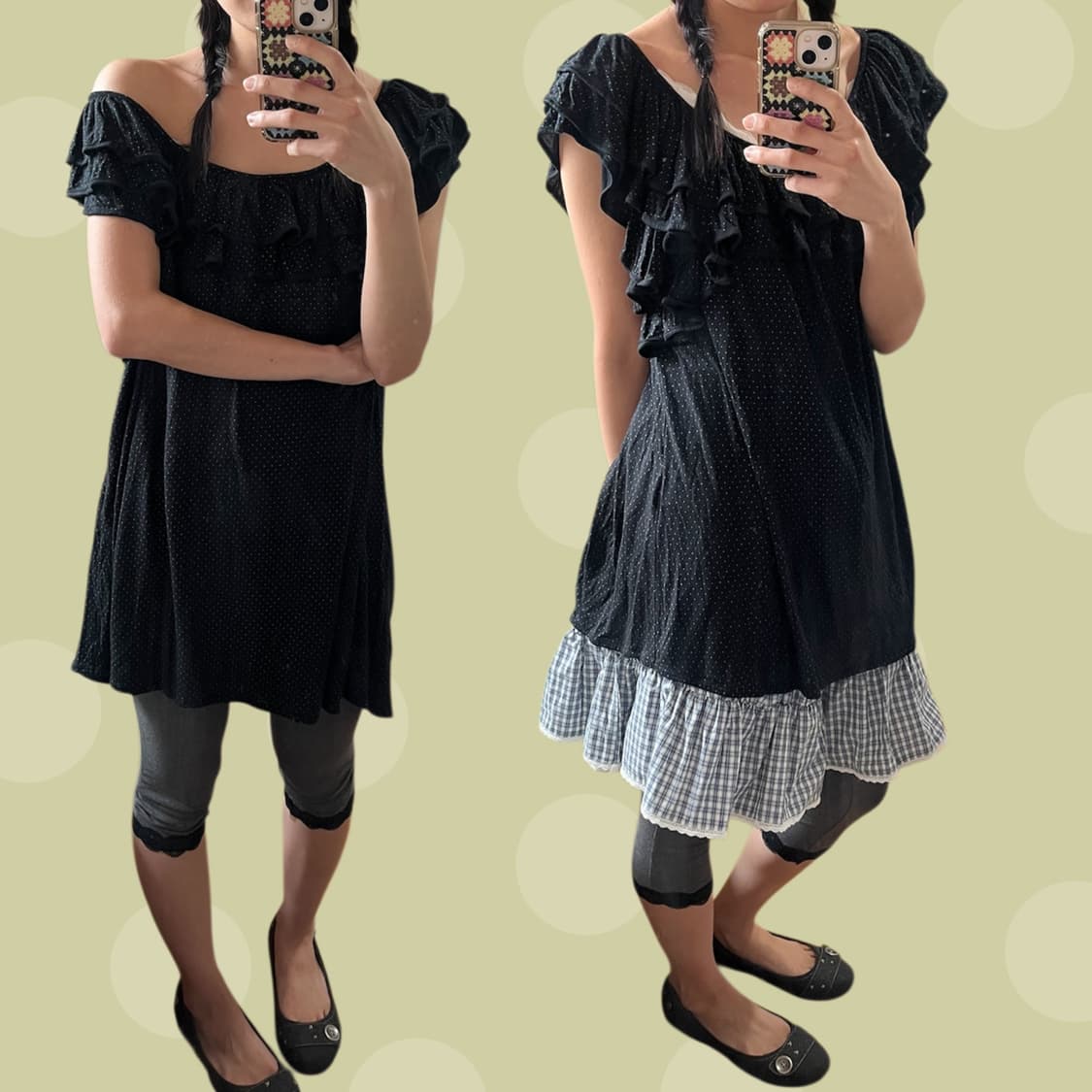 유니클로x더블스탠다드 져지 소재 땡땡이 블라우스 상품이미지2