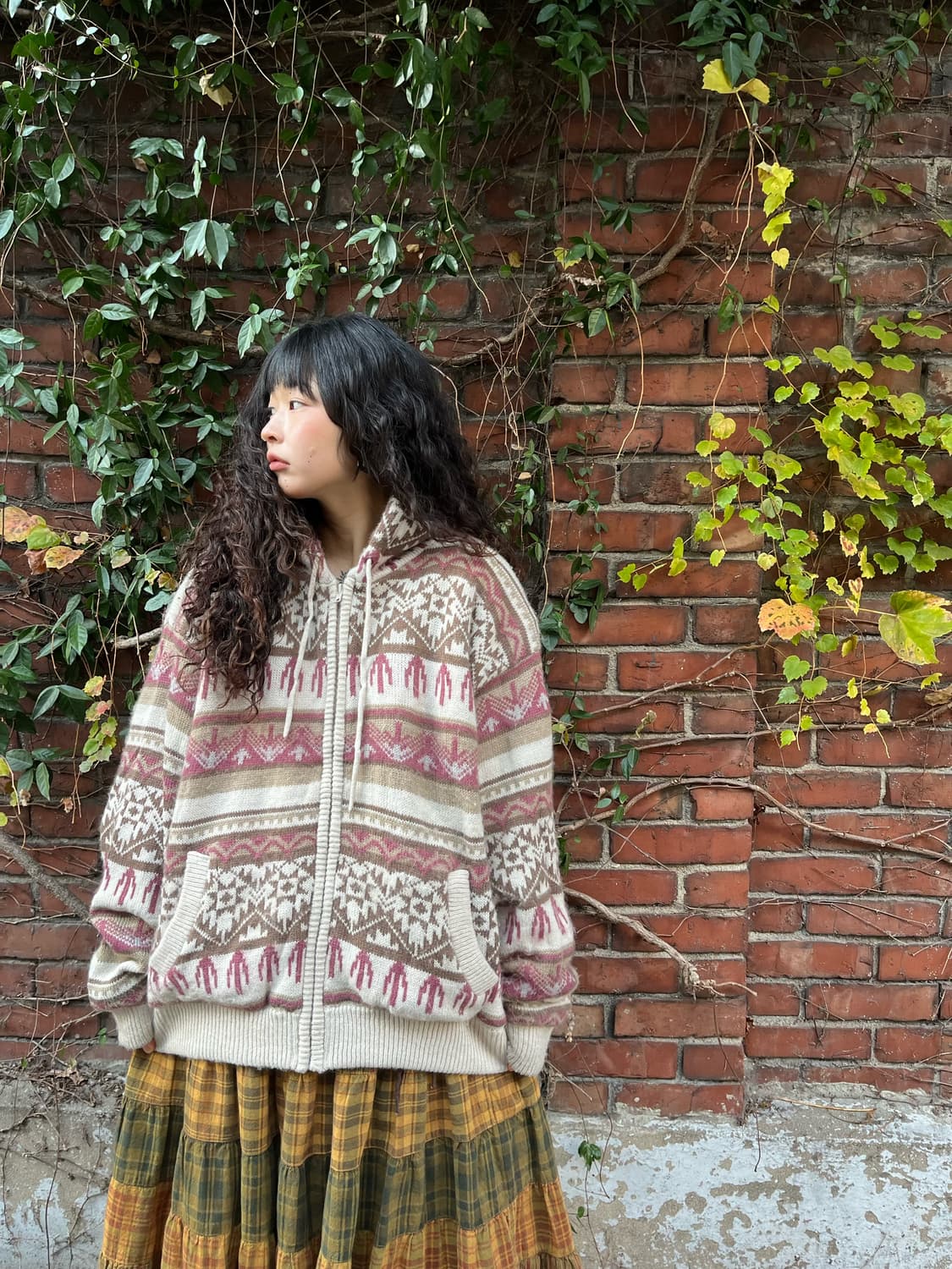 딸기 바닐라 양털 니트 후드 아우터 상품이미지4