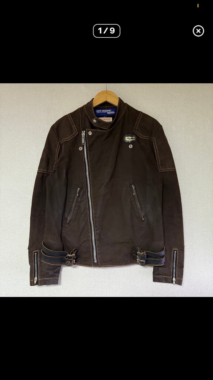 [L]준야와타나베×루이스레더 03AW 브라운 몰 4 스킷 라이더 자켓 상품이미지1