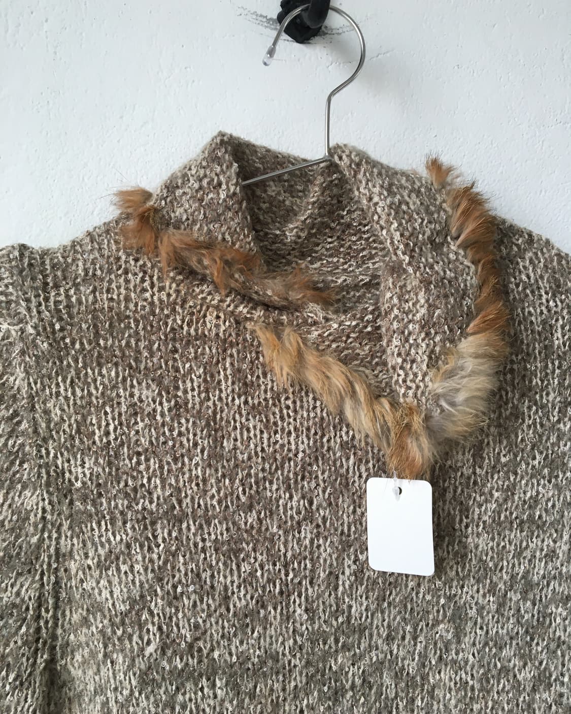 Fur trimming high neck knit 상품이미지5