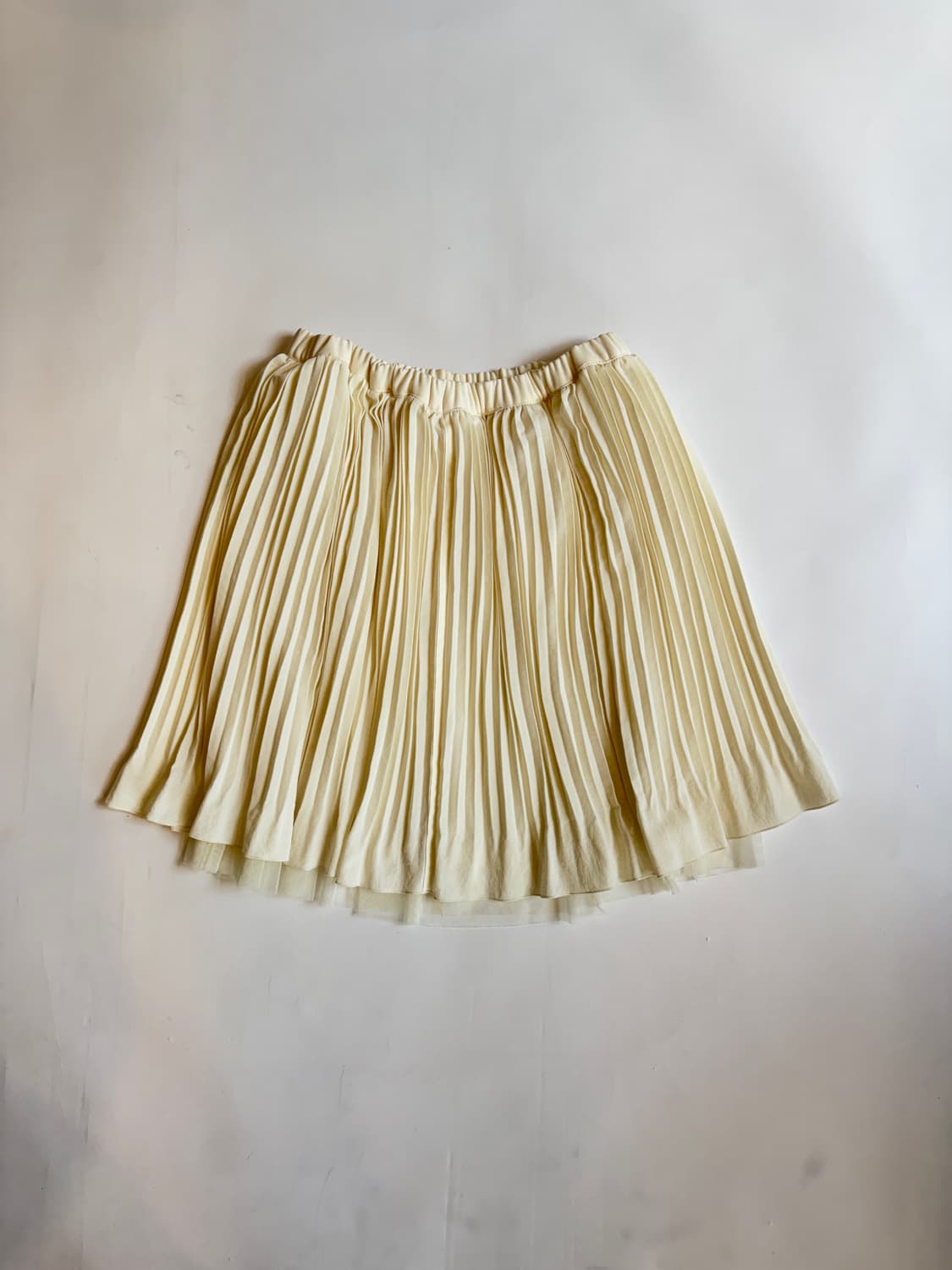 Ivory Pleated Mini Skirt 상품이미지1