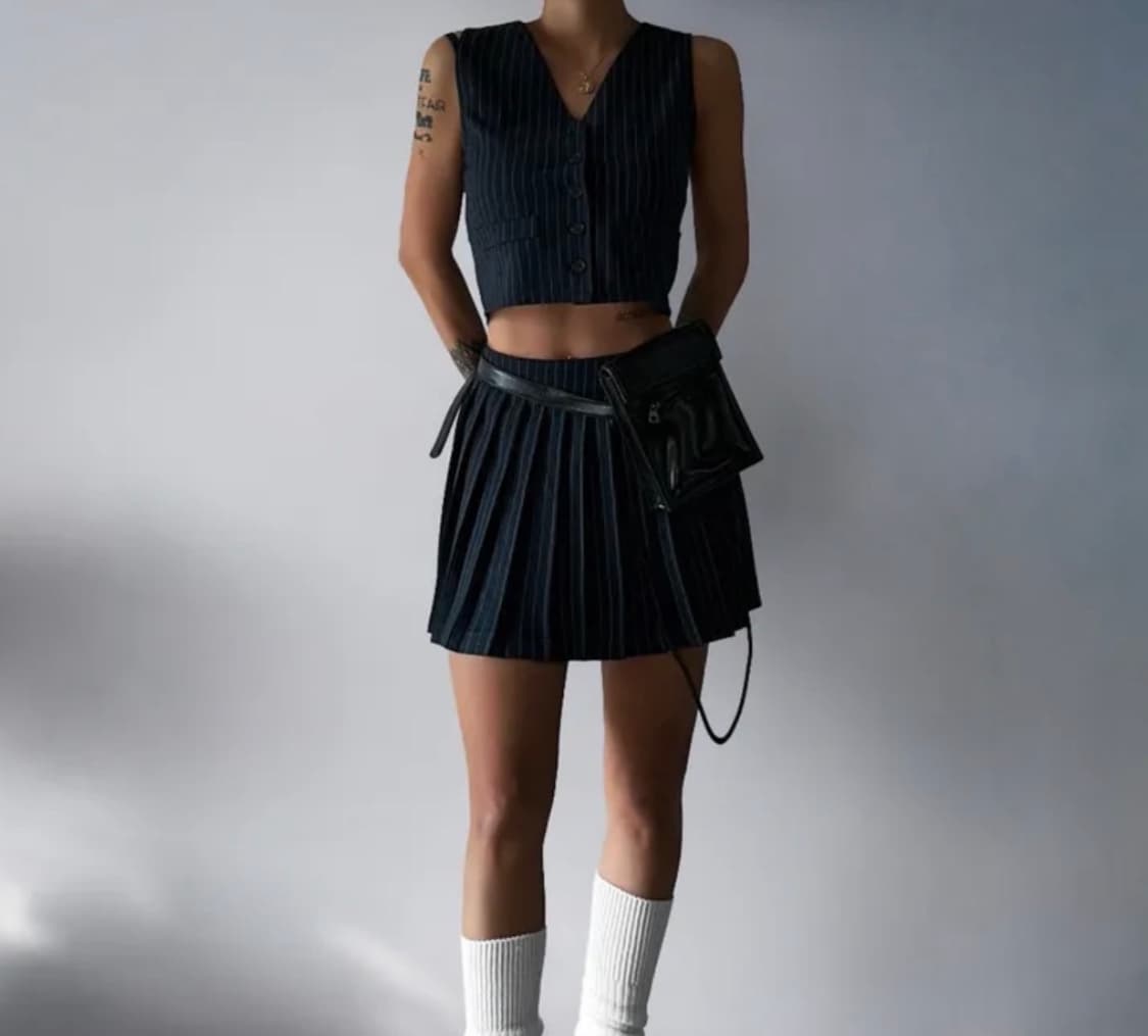 Stripe Crop Vest 크롭 셔츠 나시 상품이미지3