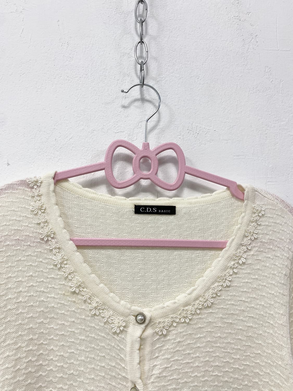 [C.D.S] 로걀 달천깔 비즈 레이스 가디건 상품이미지7