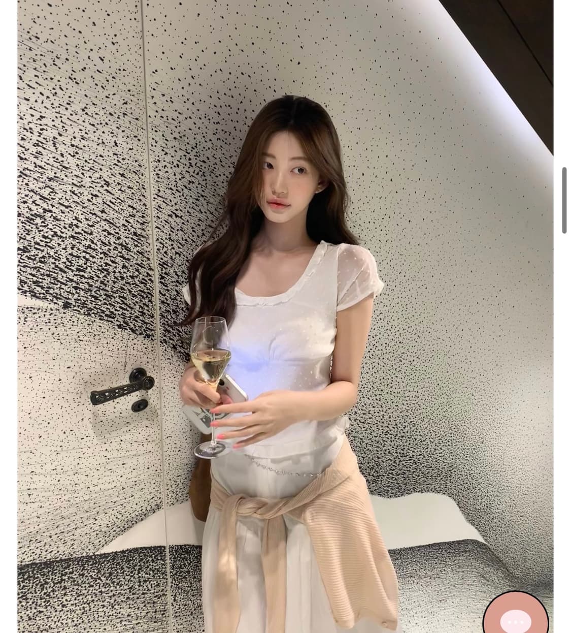 제니오 애니 도트 쉬폰블라우스_화이트 M 상품이미지3
