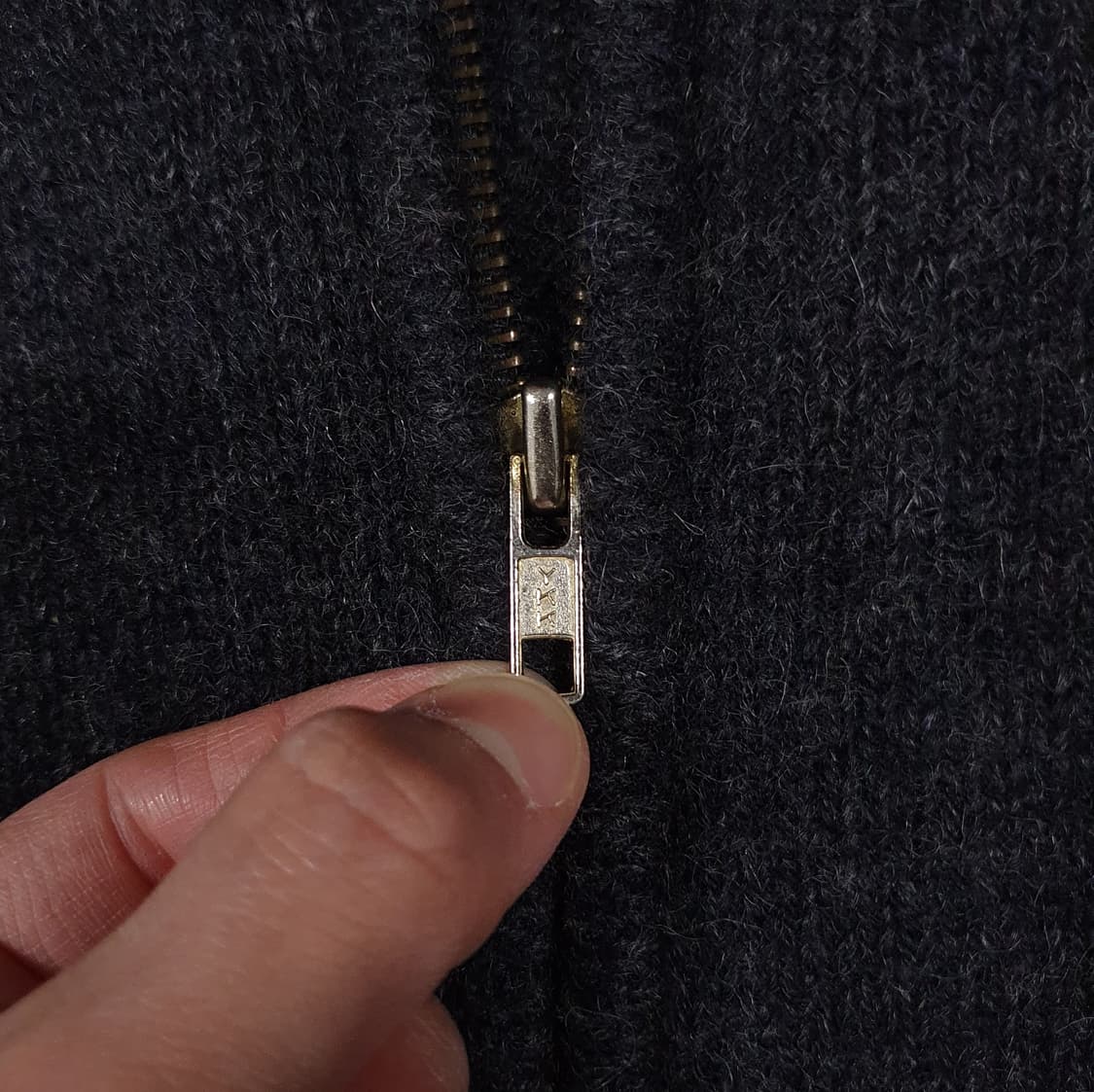 정품 COOGI 쿠지 다크그레이 코튼 카라 니트 집업 스웨터 가디건 XL 상품이미지6