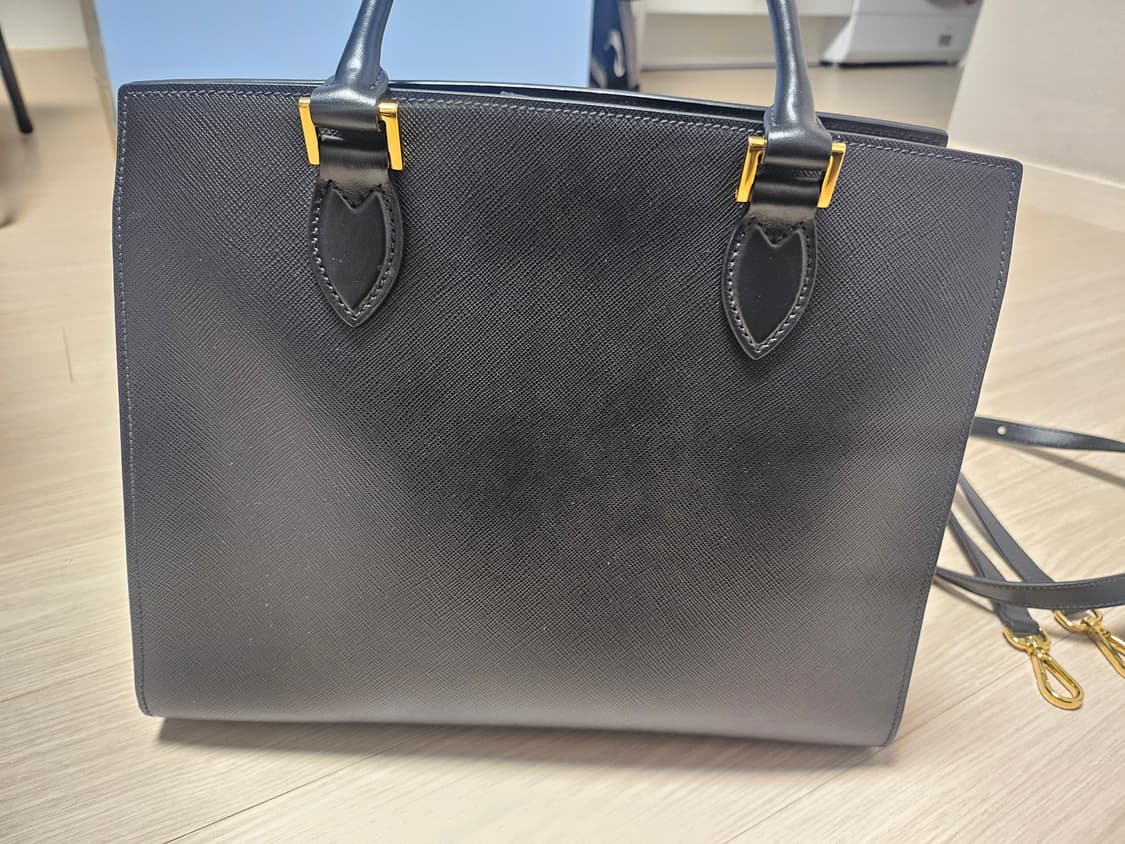 프라다 사피아노 블랙 토트백 + 스트랩 상품이미지6