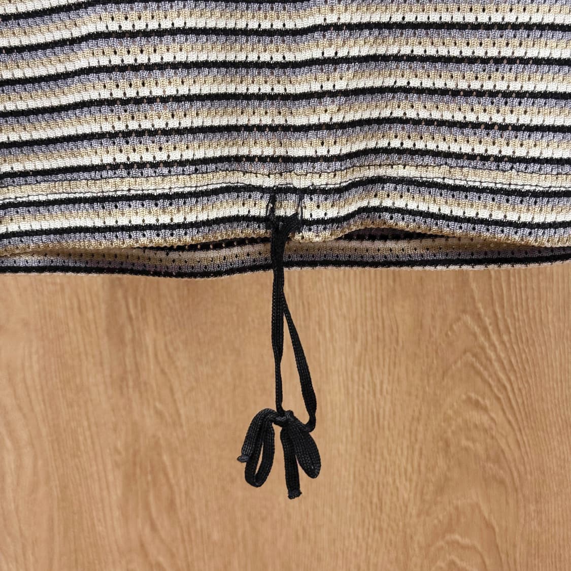 소니아 리키엘 스트라이프 슬리브리스 리본 디테일 크롭 탑 블랙 상품이미지6