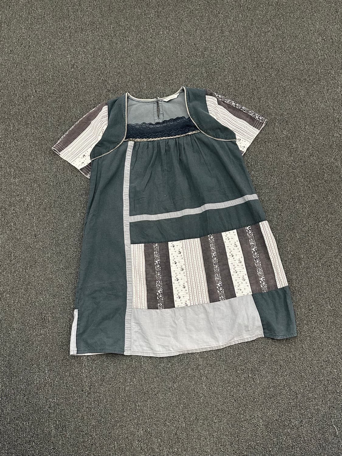 OS)Japanese vintage 패치워크 모리 레이스 원피스 상품이미지1