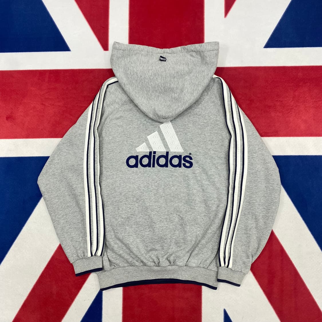 아디다스 빅로고 반집업 후드티 80 실측 L  상품이미지3