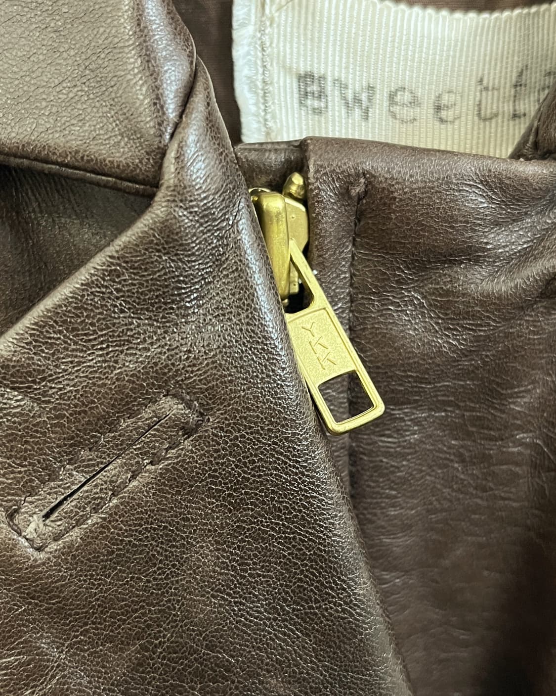 올드 빈티지 브라운 레더 바이커 자켓 상품이미지7