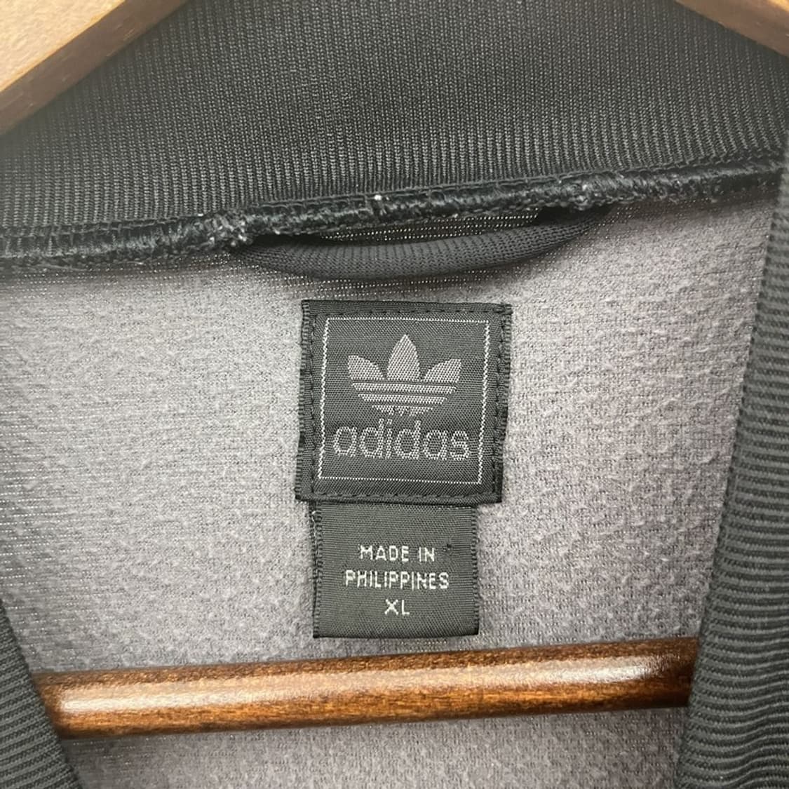 아디다스 흑탭 빈티지 오리지널 검흰 져지 집업 XL C11098 상품이미지5