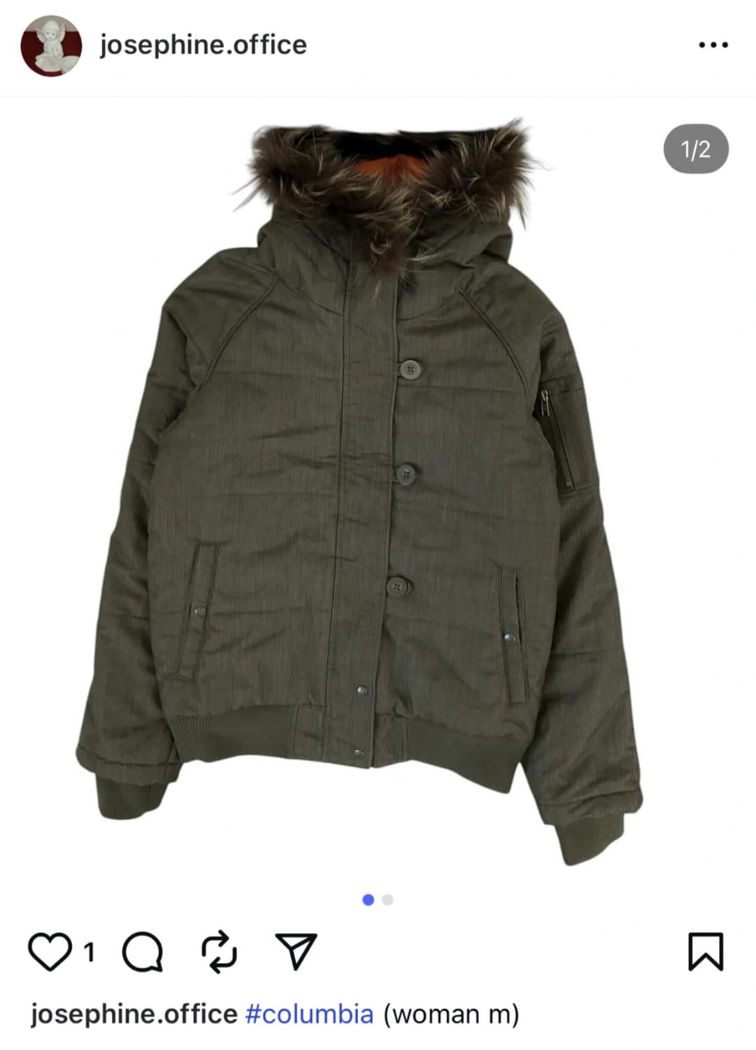 콜롬비아 columbia 복각 털 후드 패딩 자켓 상품이미지1