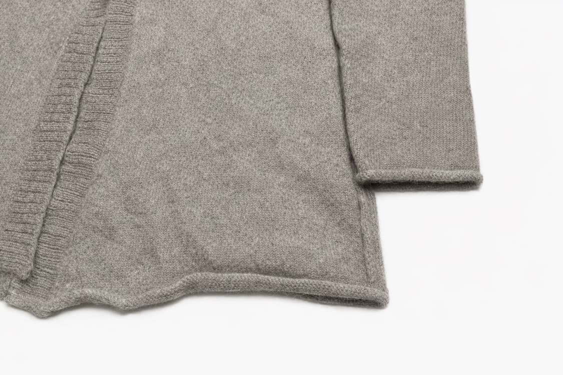 페루 00s 빈티지 모리걸 그레이 헤더드 멜란지 베이비 알파카 가디건 상품이미지5