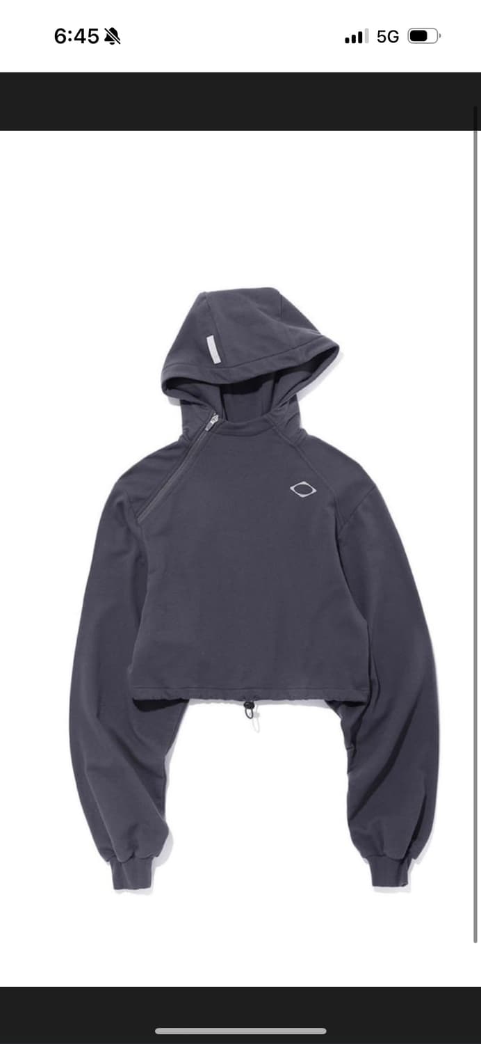 Mischief 미스치프 사이드 버튼 업 크롭 후드 워시드 차콜 상품이미지1