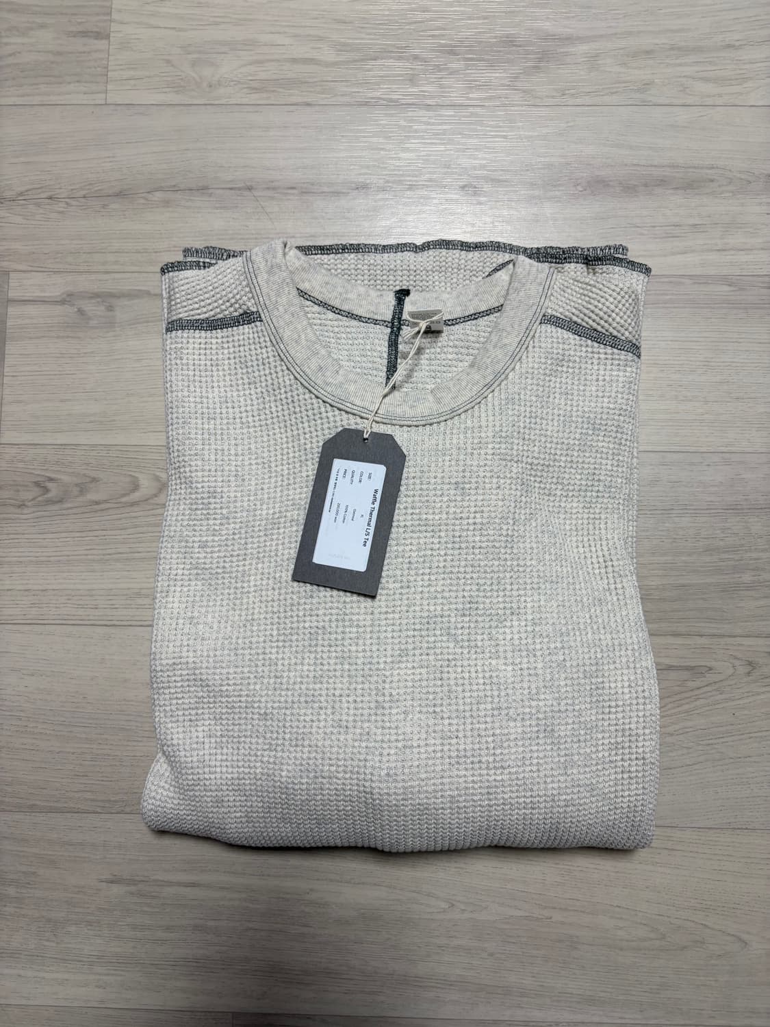 앤즈앤드민즈 써멀 와플티셔츠 오트밀 XL사이즈 판매 상품이미지4