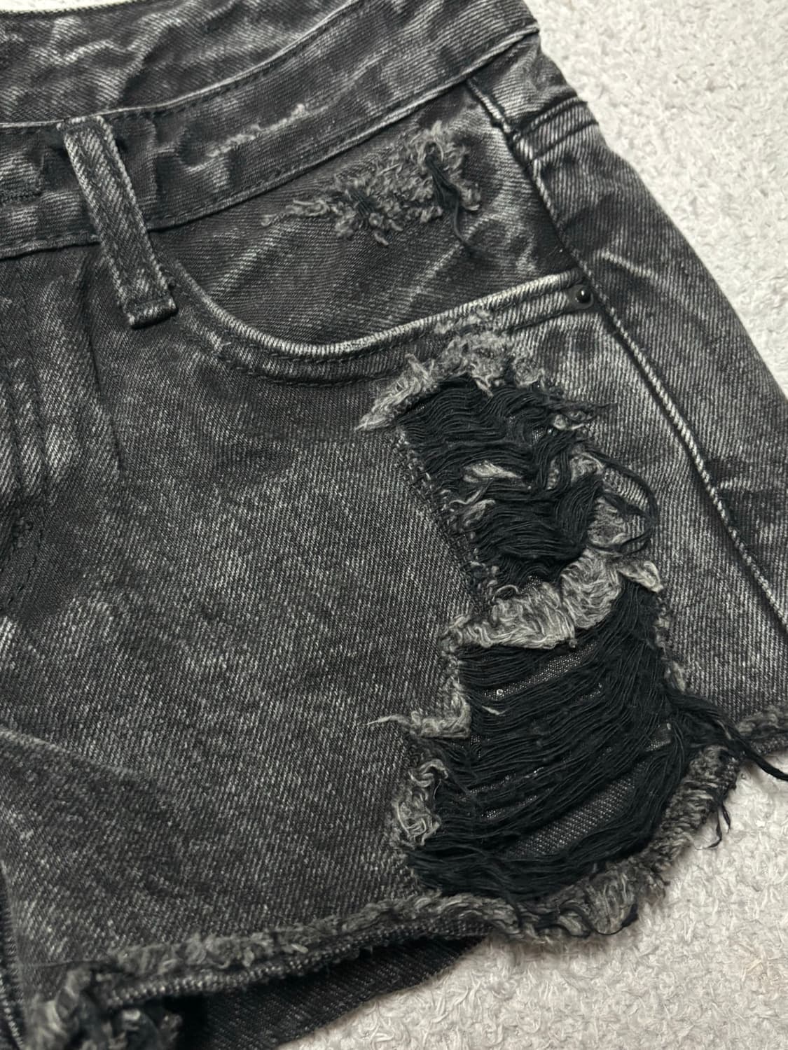 빈티지 블랙 디테일 데미지 숏팬츠 핫팬츠 팬츠 S 상품이미지4