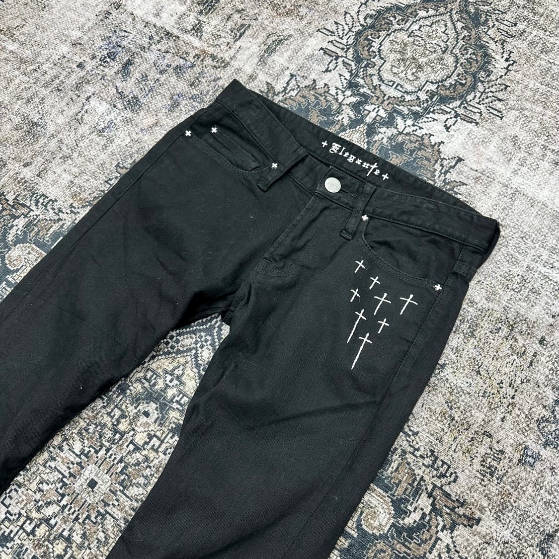 Cross embroidery flared pants 상품이미지2