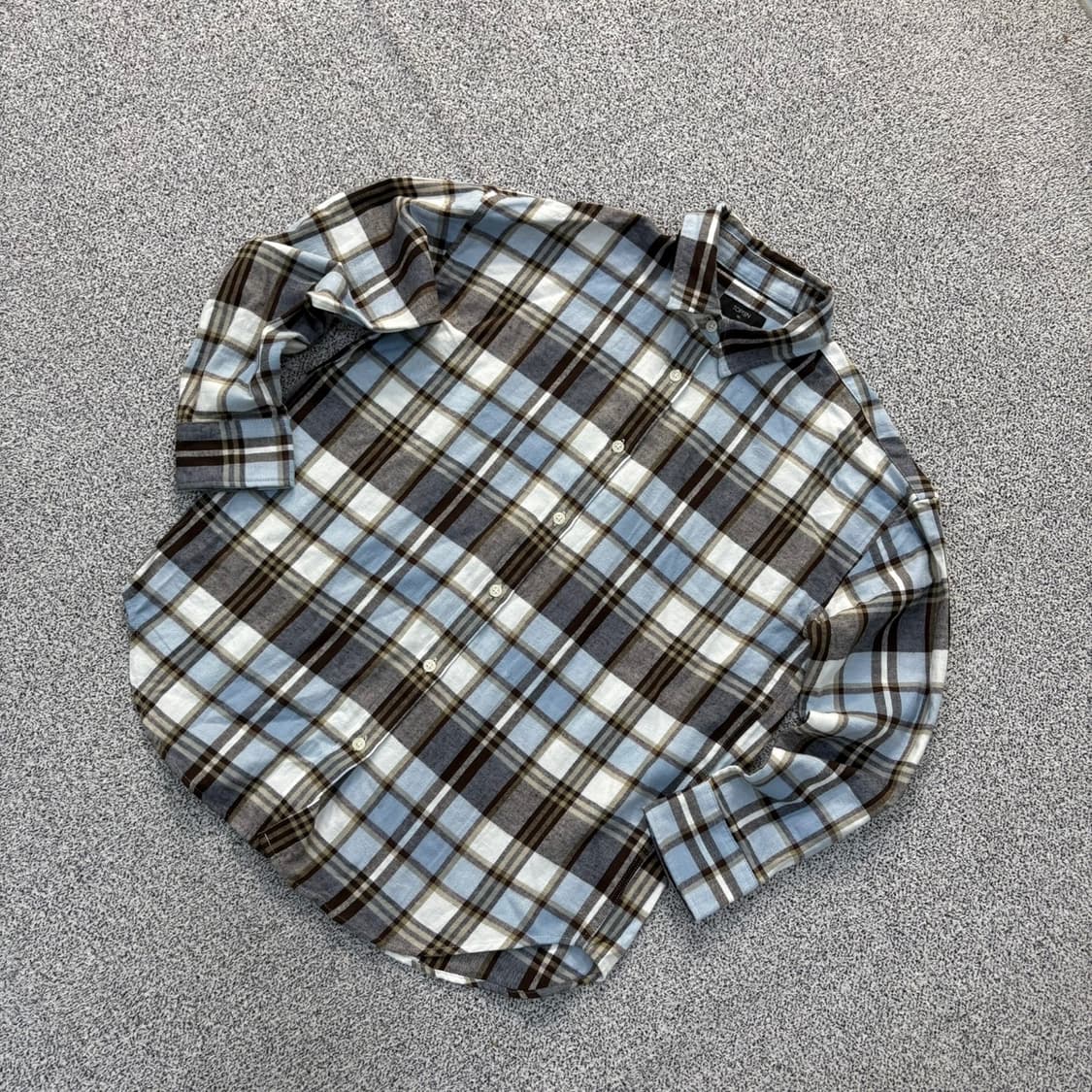 90 탑텐 긴팔 체크 셔츠 남방 0427J 상품이미지1