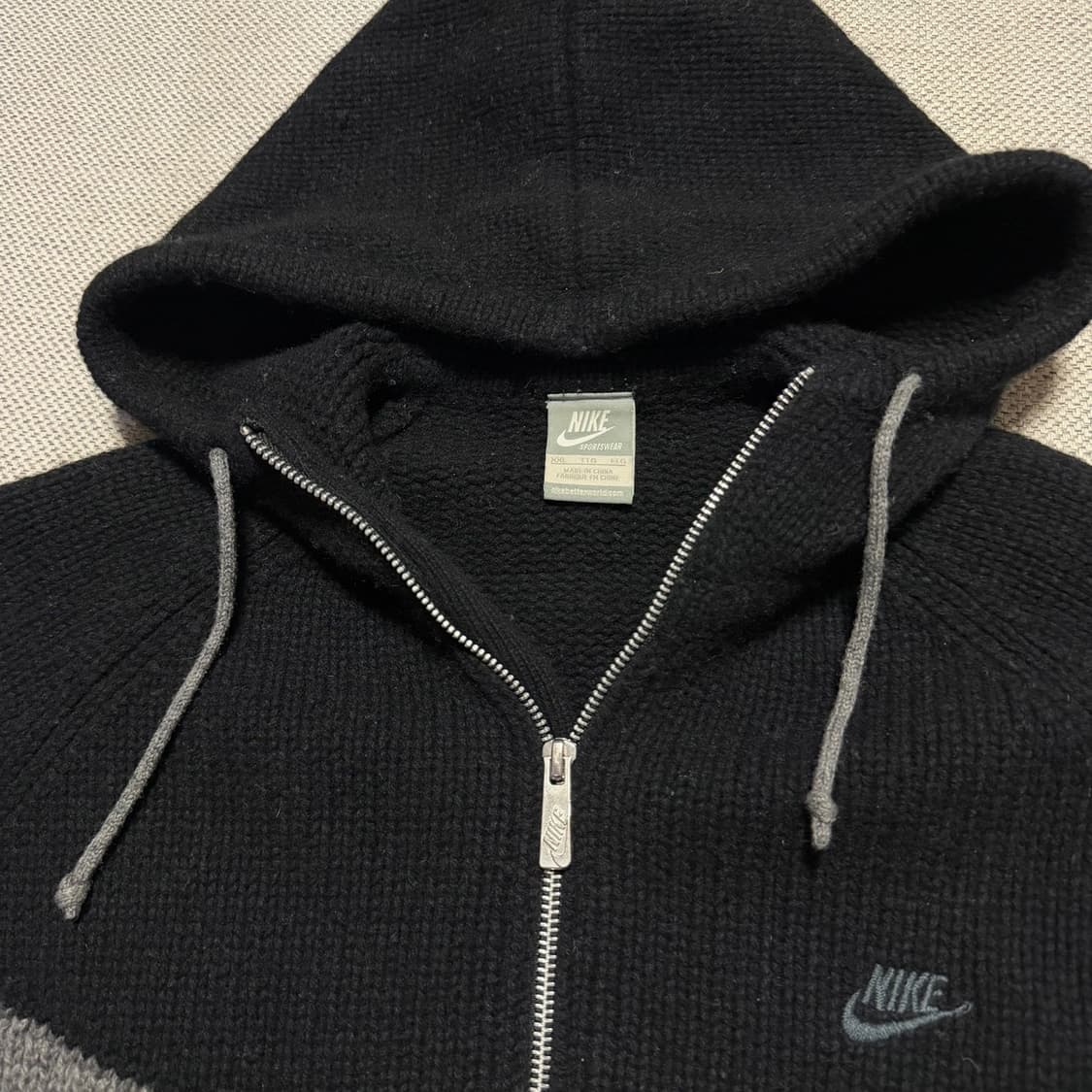 나이키 배색 니트 후드집업 상품이미지2