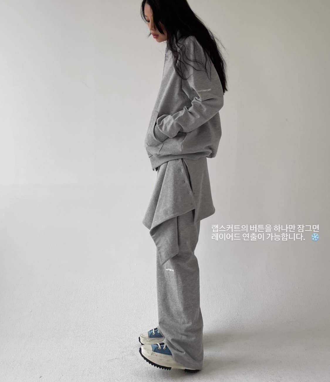 jichoi comfort 지초이 컴포트 랩스커트 블랙 22-002 상품이미지3
