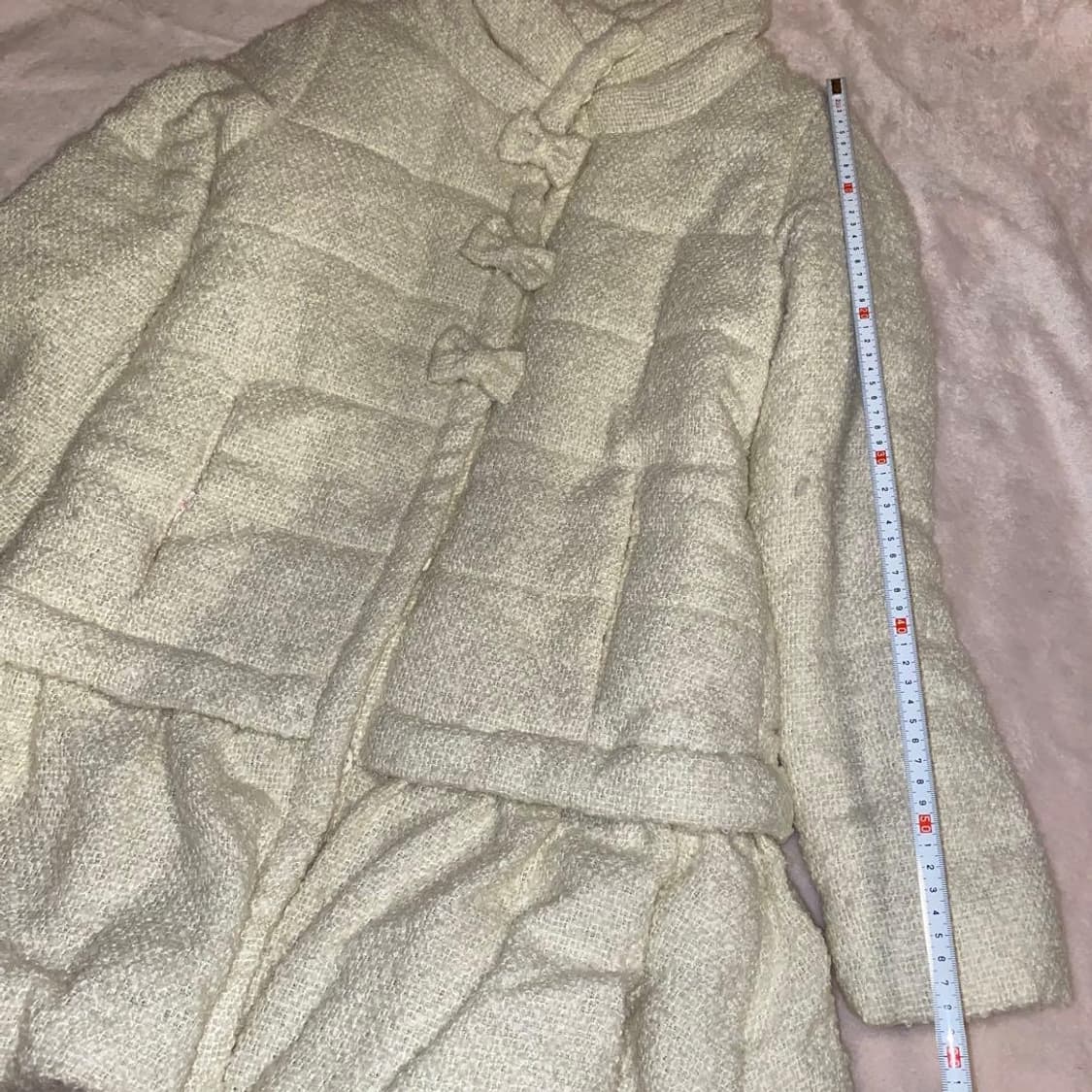 리즈리사 핀터깔 고전 대장 아이보리 3연 리본 패딩 달천깔 라떼갸루 상품이미지10