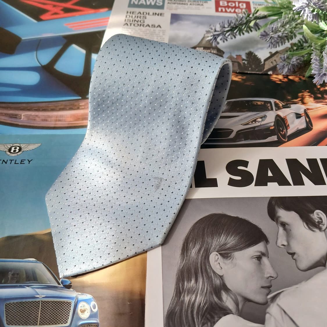 트루사르디 실크 스카이블루 도트 넥타이 8.7cm A+등급 A18951
 상품이미지2