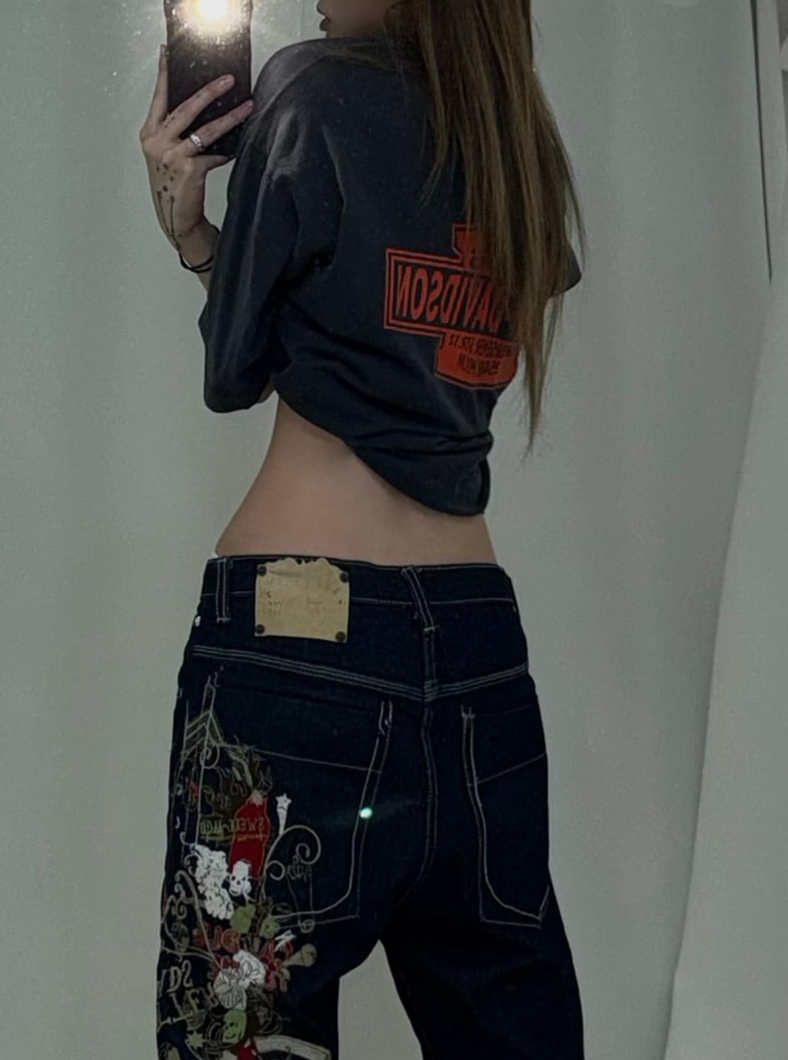 할리데이비슨 양면 빅로고 애쉬 라이더 롱 티 상품이미지2