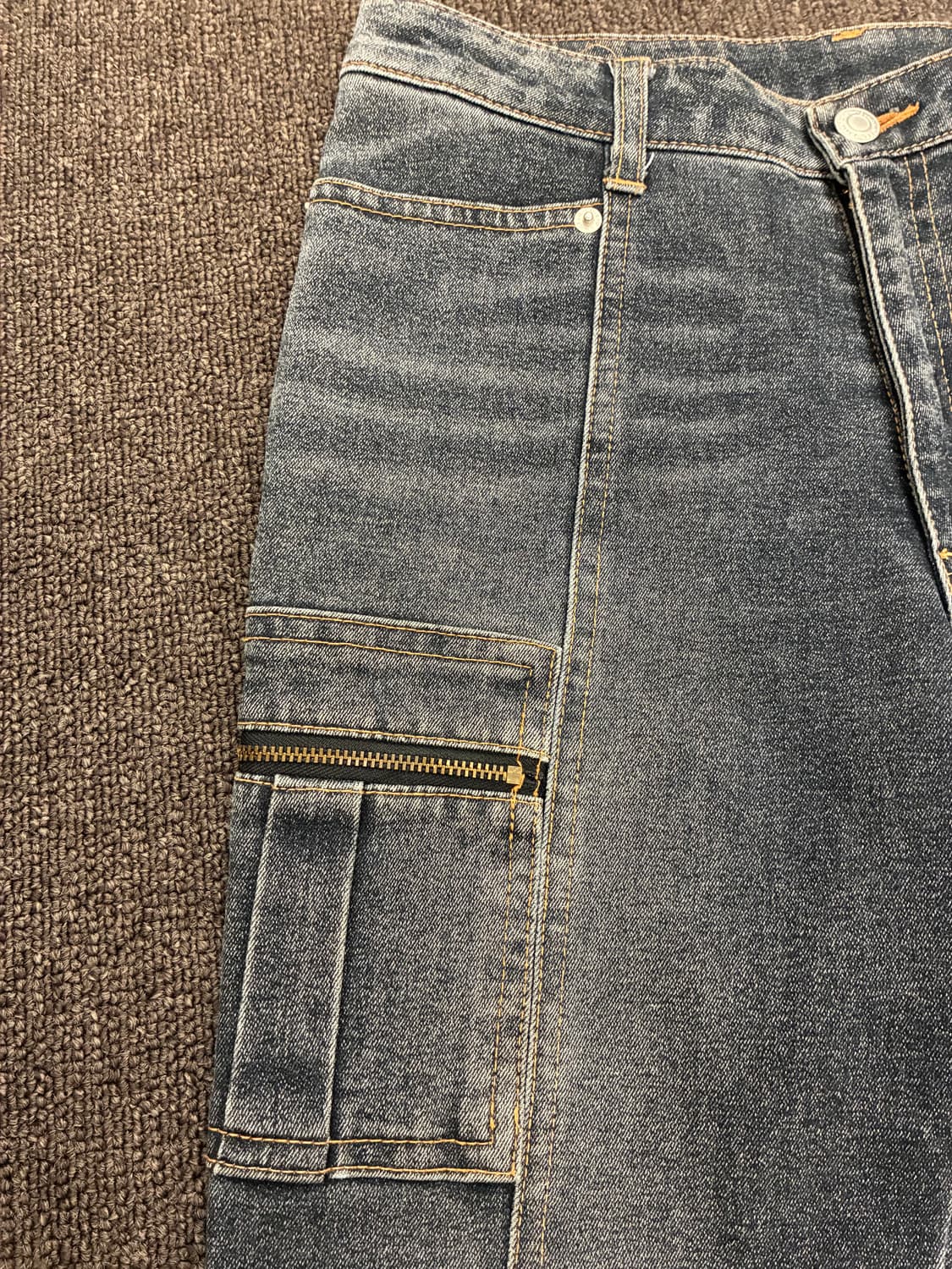 OS)Japanese vintage 여성 부츠컷 카고 데님팬츠 상품이미지3