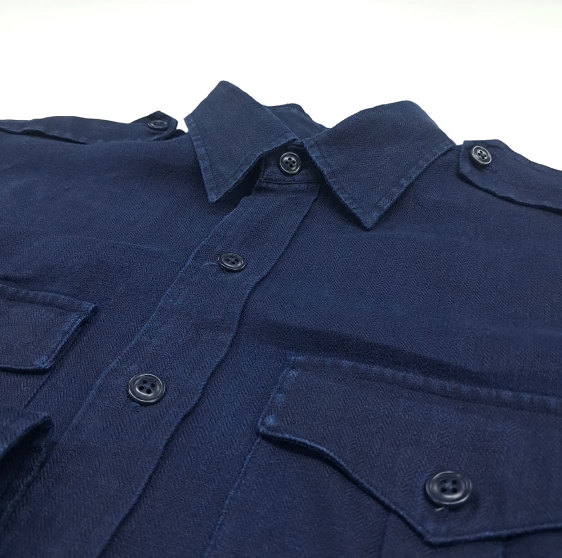 M 폴로 랄프로렌 로얄네이비 밀리터리 린넨 긴팔 셔츠 남방 상품이미지6