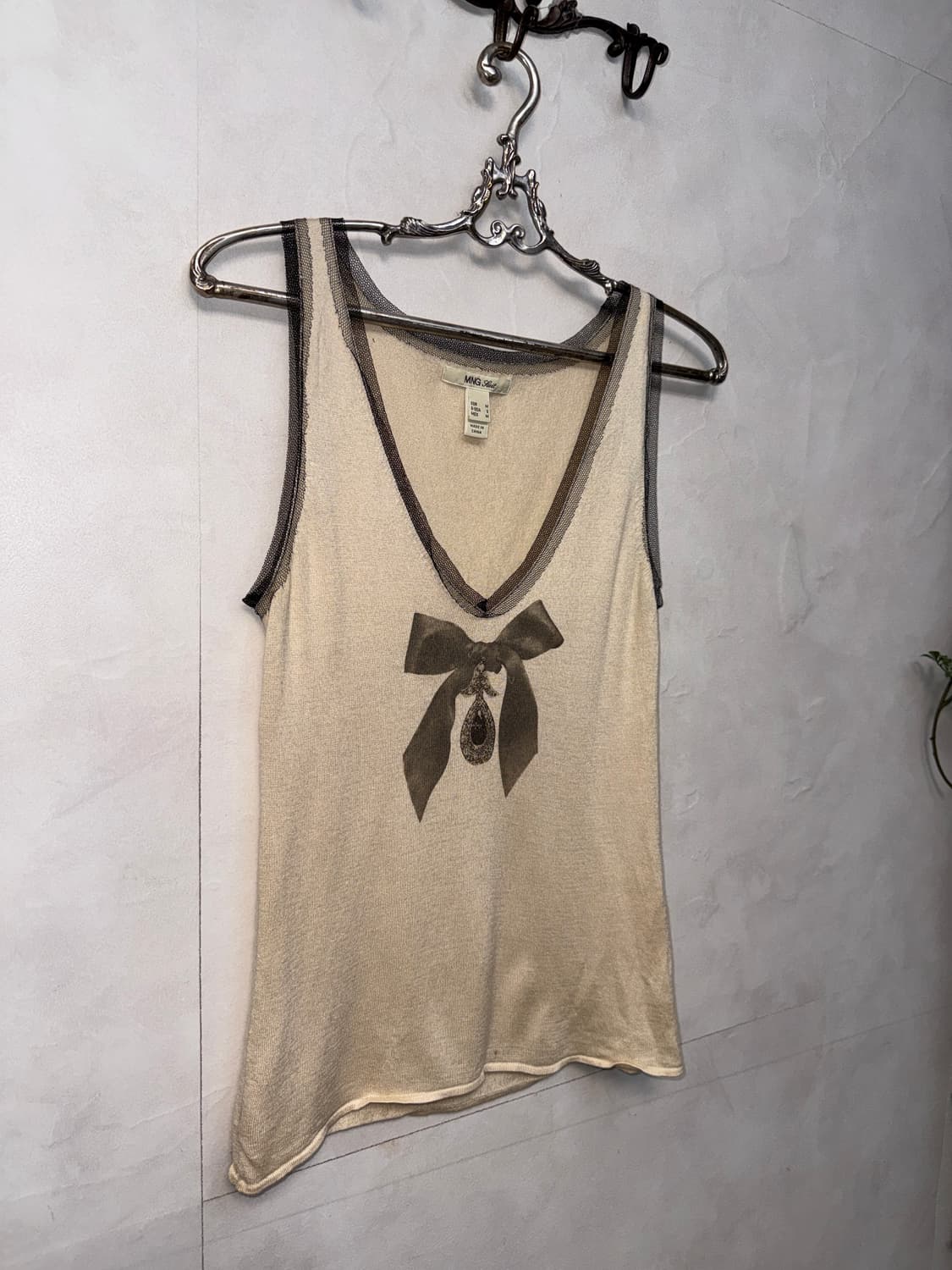 Ivory vintage ribbon printed sleeveless 상품이미지5