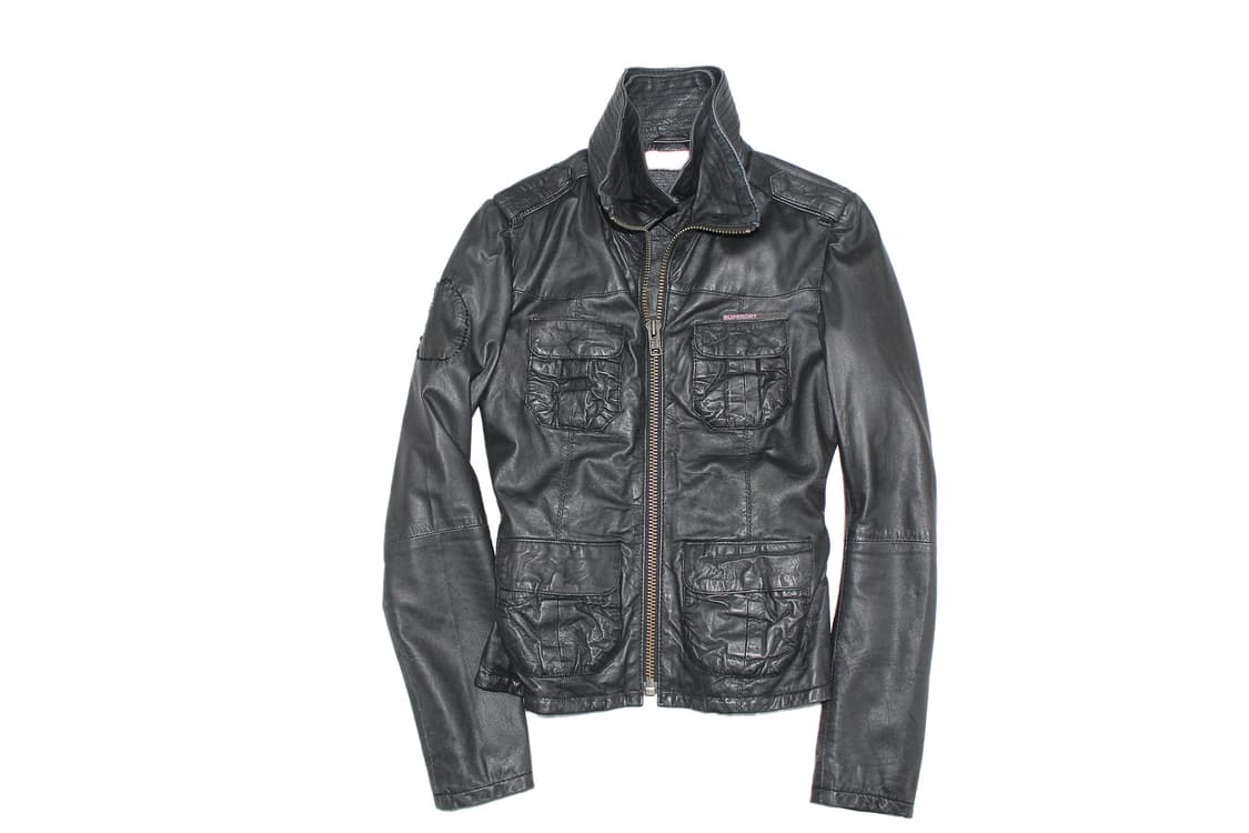 Superdry 수퍼드라이 더블넥 램스킨 레더 바이커 자켓 상품이미지1