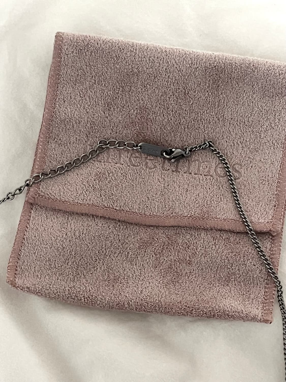 쓰리타임즈 로고 목걸이 매트실버 상품이미지3