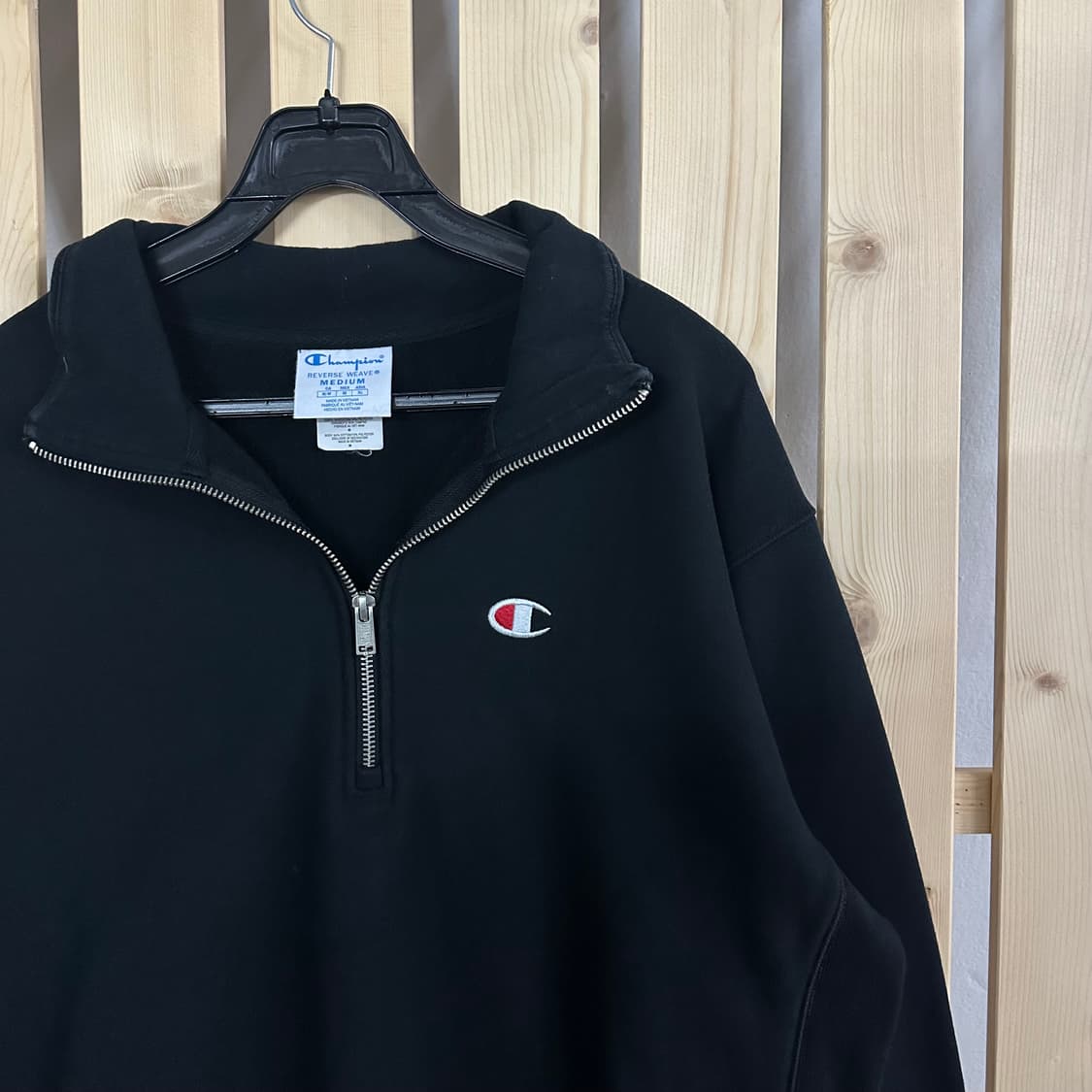 (L) 챔피온 블랙 반집업 맨투맨 상품이미지4