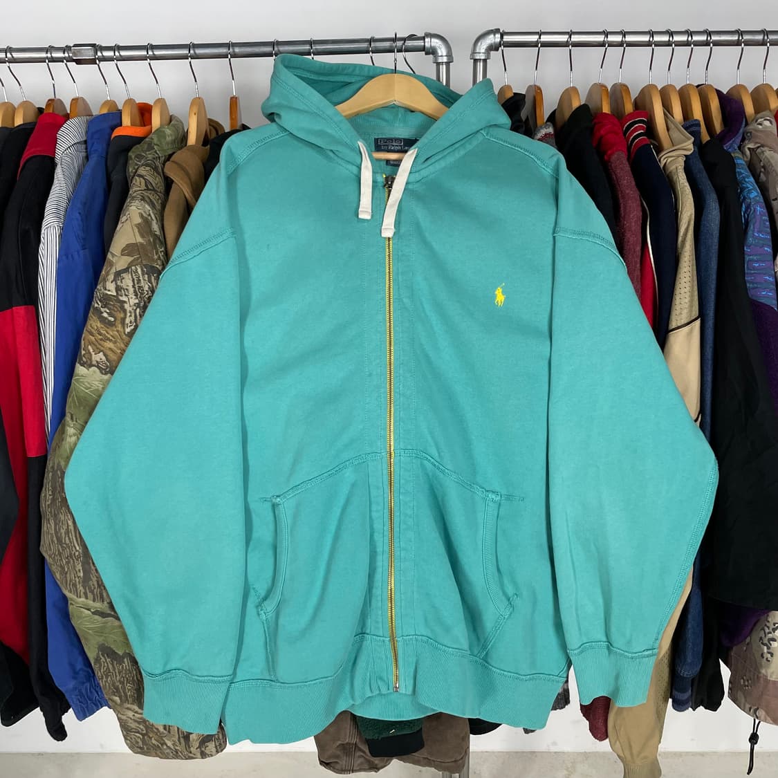2000s 폴로 랄프로렌 아이스민트 빅사이즈 후드집업 상품이미지4