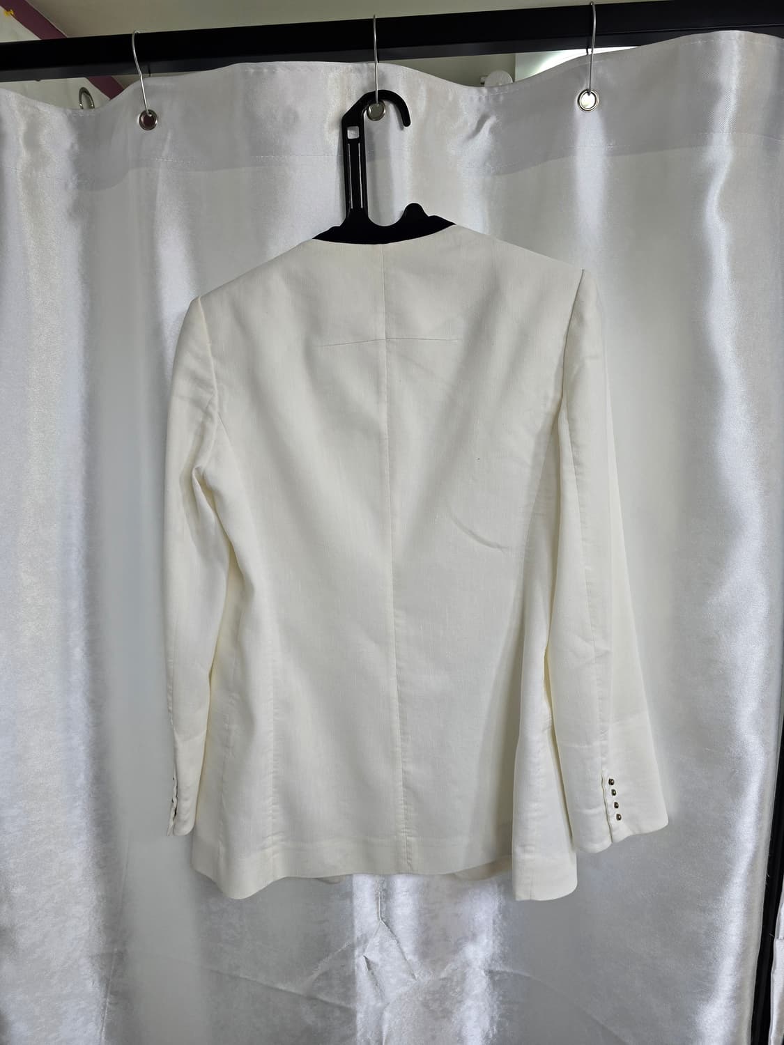 DEWL 화이트 배색 노카라 자켓 (1499) 상품이미지2