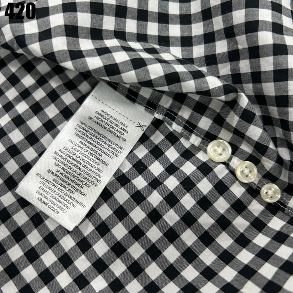 폴로 랄프로렌 블랙 화이트 체크셔츠  상품이미지3