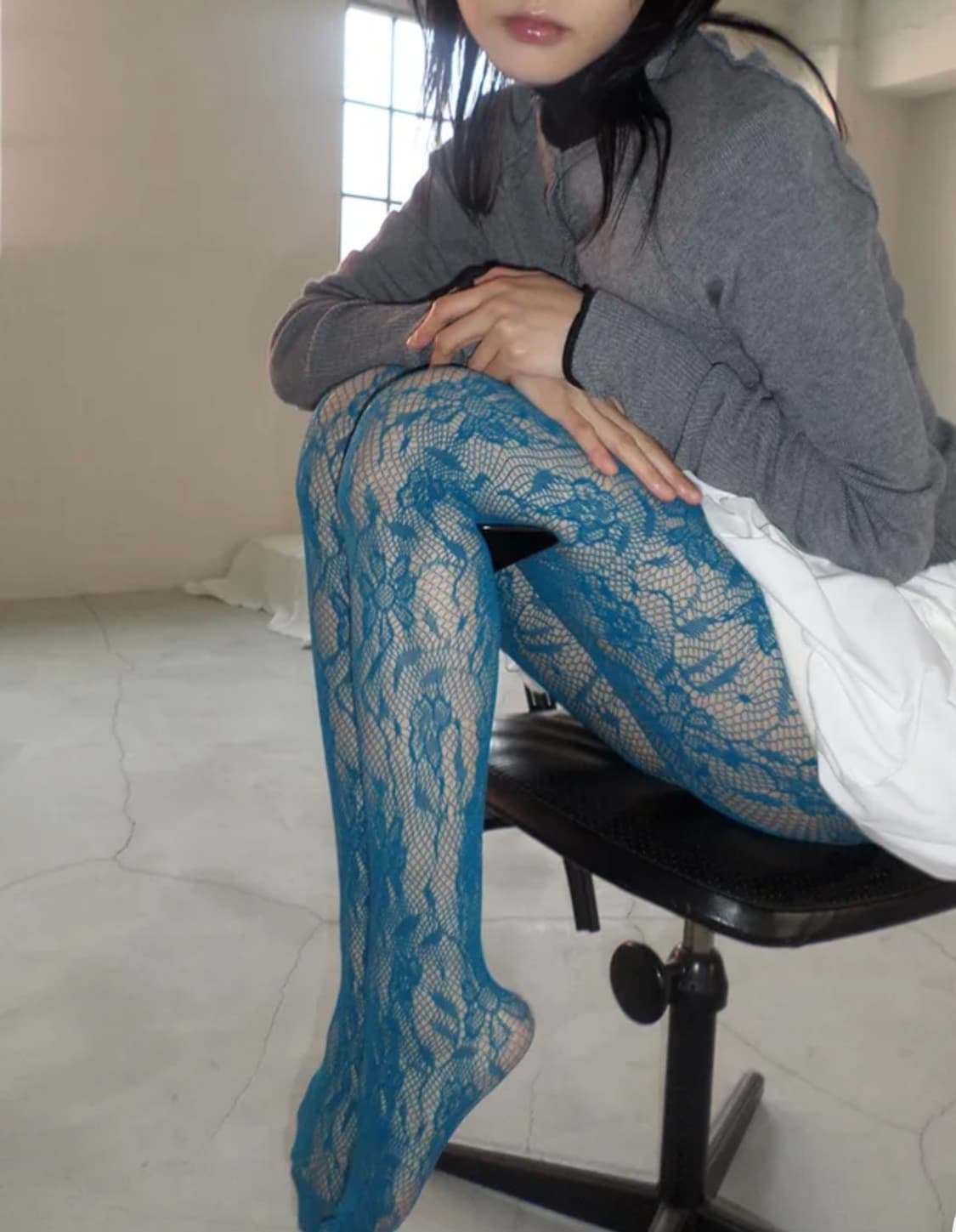 블루컬러 망사스타킹 상품이미지2