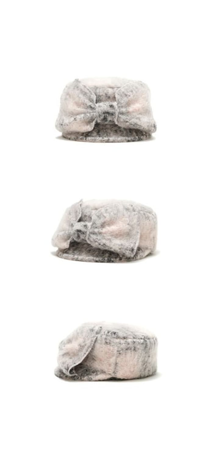 어썸니즈 리본 벨보이캡 스노우 핑크 상품이미지1