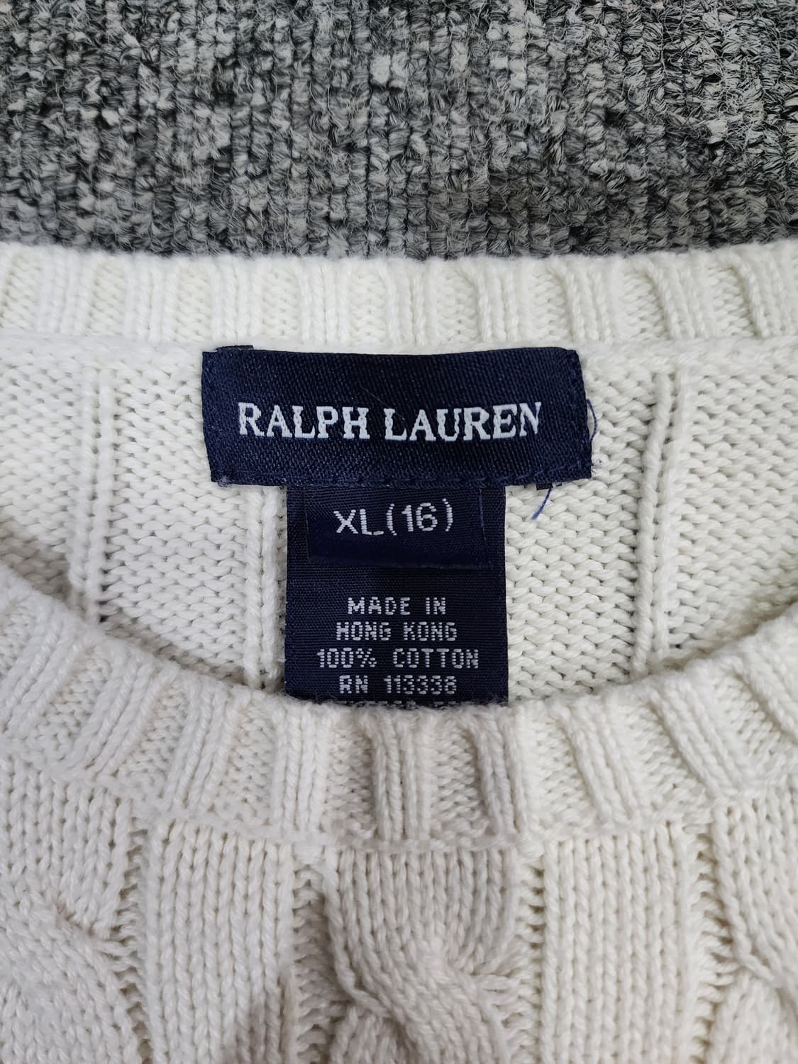 폴로 랄프로렌 꽈배기 케이블 니트 걸스 XL(16) 상품이미지4