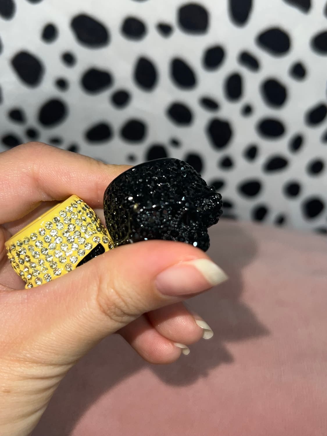 갸루 펑크 y2k 볼드 해골 큐빅 반지 일괄 상품이미지6