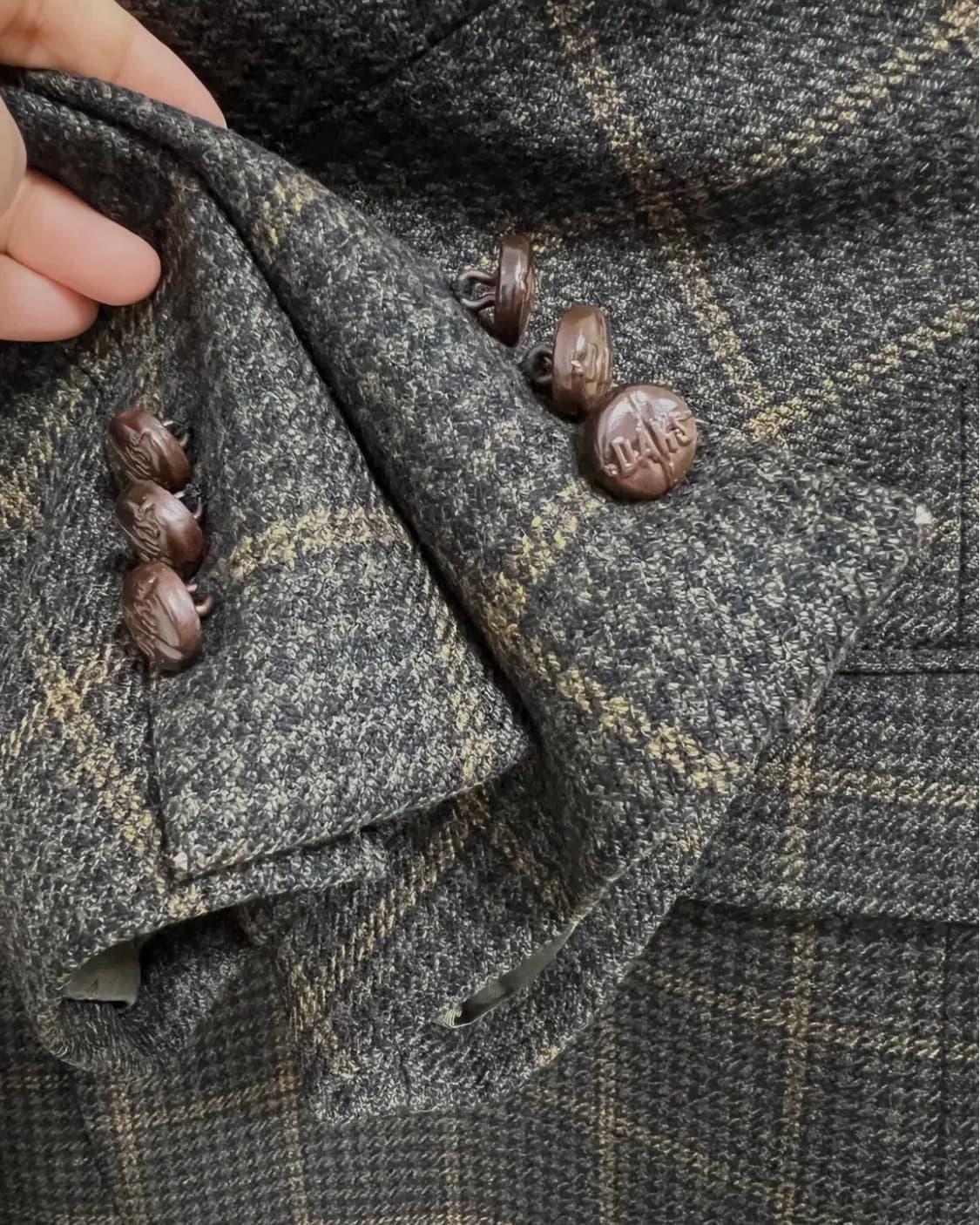 닥스 남성 카키브라운 체크 울캐시미어자켓 97-88-170 상품이미지4