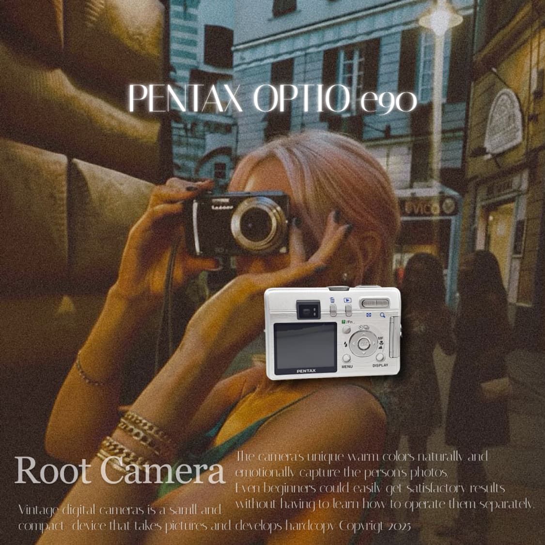 펜탁스 옵티오 E90  + 박스 메탈릭실버 💫 빈티지 디카 디지털카메라 상품이미지1