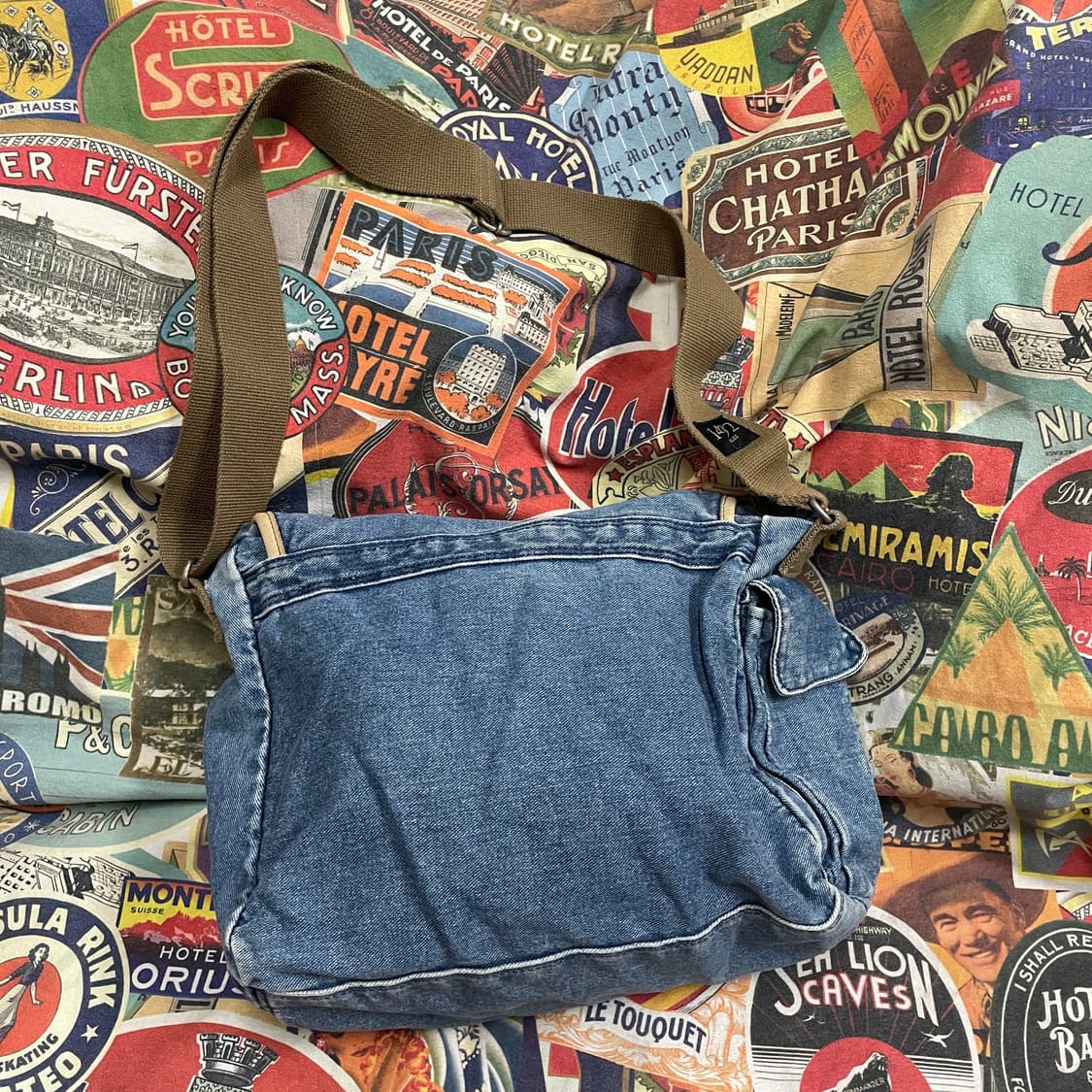 90s 코오롱 데님 메신저백 올드스쿨 우체부 가방 올드스쿨 크로스백 상품이미지6