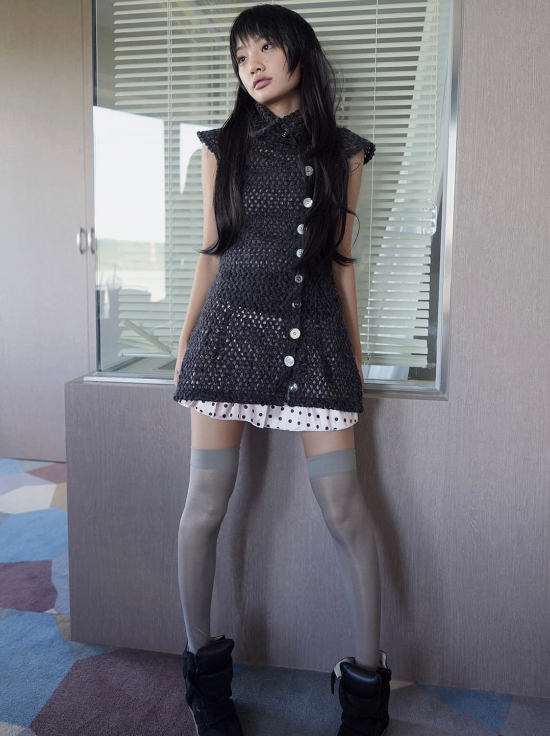 babyrab petit crochet ops 원피스 차콜 상품이미지2